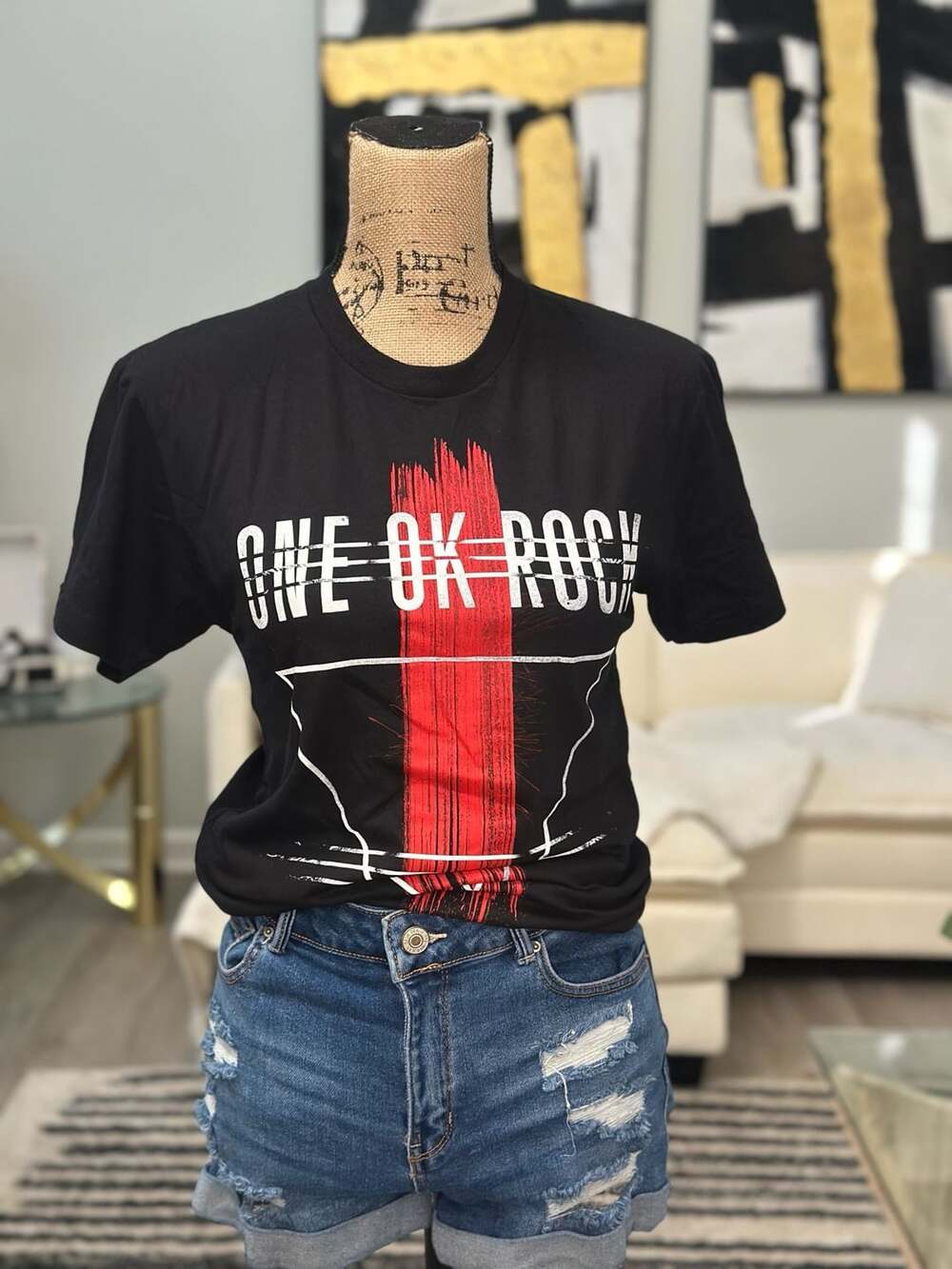 One Ok Rock Tour 2016 Band T-Shirt Size XS Black Red Graphic Tee